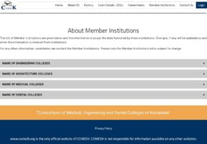 COMEDK Member Institution List